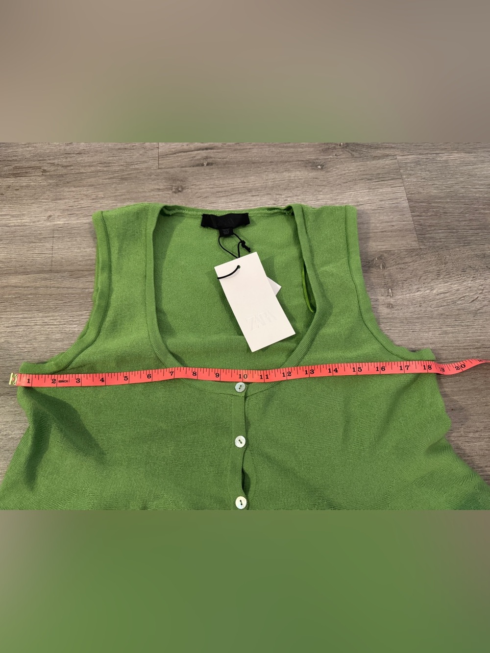 Zara Knit Button-Front Peplum Tank - Picture 3 of 6